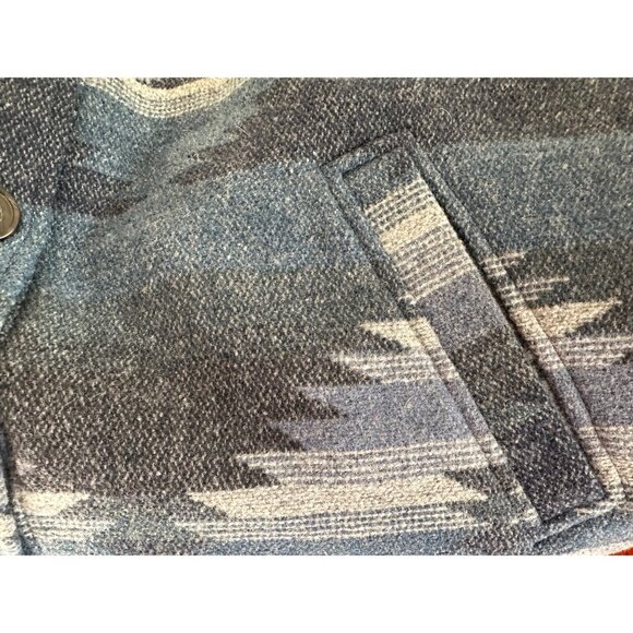 Coldwater Creek Womens Aztec Print Sierra Madras Jacket Size XL Blue Wool Blend - Picture 16 of 16